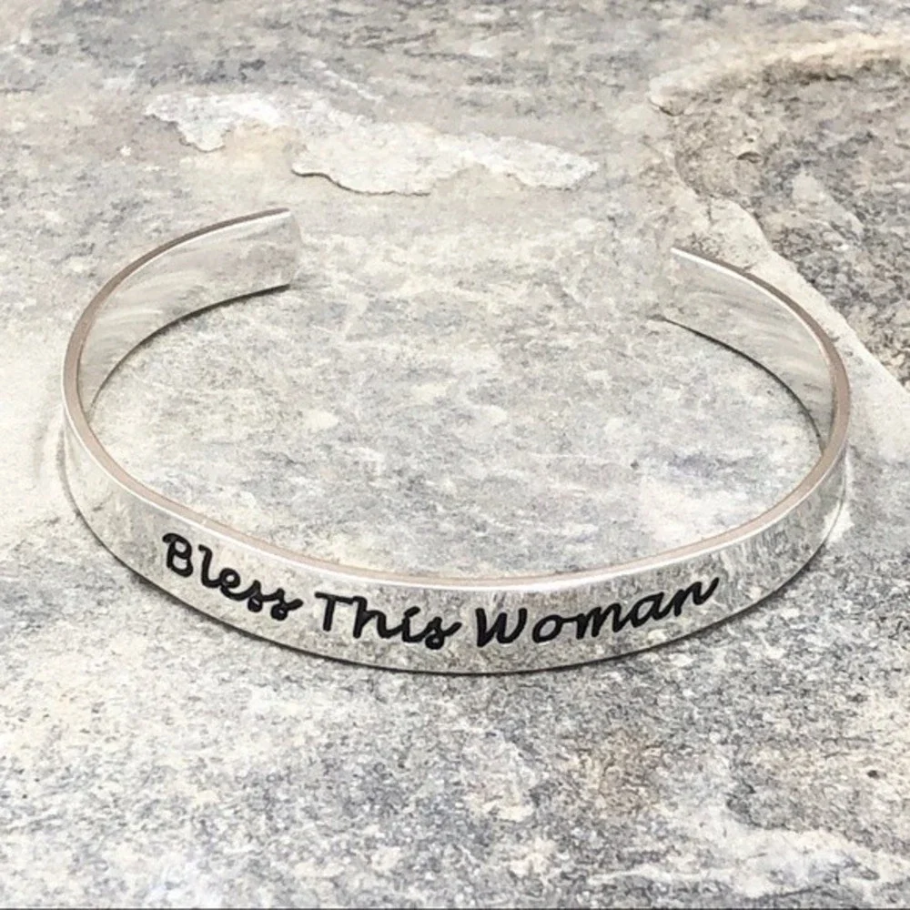 🌼 Bless This Woman Thin Cuff Bracelet